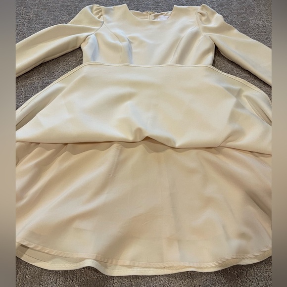 Gal Meets Glam Celeste Fit and Flare Ivory/White Long-Sleeve Dress, Size 6 - Picture 12 of 15